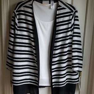 ALFRED DUNNER BLACK & WHITE SWEATER SZ 3X